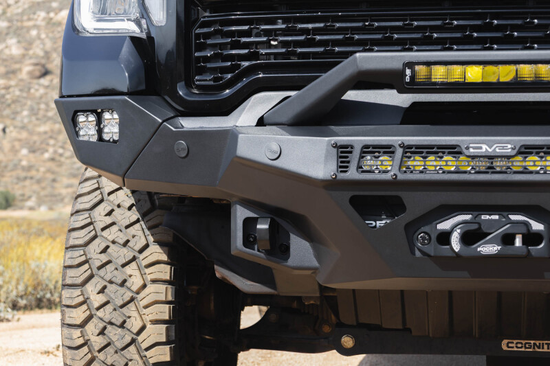 GMC Sierra 2500 Front Bumper - DV8 Offroad - Spec Series - Micro-texture black powder coat with satin black accents - `20-`23
